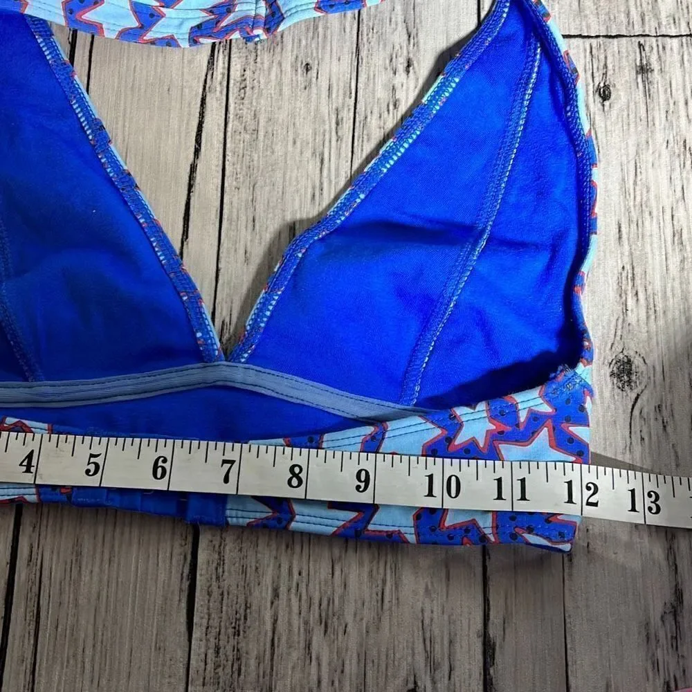 Urban Outfitters Set of 2 Purple Kiss Print & Blue Star Print Swim Top Size S &
